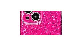 Hython Case for iPhone 13 Case Glitter Cute Sparkly Shiny Bling Sparkle Phone Cases 6.1", Thin Slim Fit Soft TPU Bumper Shockproof Rubber Protective Cover for Women Girls Girly, Hot Pink