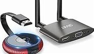 TIMBOOTECH Wireless HDMI Transmitter Receiver 4K- 5.8G HDMI Wireless Transmitter Receiver Transmission Stable Video, Plug & Play, Support HDMI & VGA Dual Screens, Wireless Laptop to TV 165FT/50M