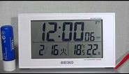 SEIKO SQ758W RADIO-CONTROLLED DIGITAL DESK CLOCK