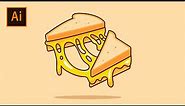 Create Food Vector Design | Sandwich Illustration Step By Step | Adobe Illustrator CC Tutorial