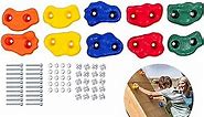 Squirrel Products Kids Rock Climbing Holds Indoor & Outdoor Playground Accessories Rock Wall Climbing Kit with Mounting Hardware