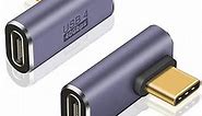Poyiccot USB C Right Angle Adapter 40Gbps, USB C 90 Degree Adapter 100W, Right Angle USB C Extension Adapter 8K@60Hz for Thunderbort/Tablet/PC, 2pack