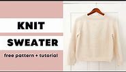 FREE PATTERN | Easy Knit Top Down Raglan Sweater | Full Tutorial