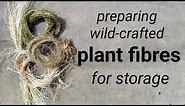 Preparing Wild-crafted Plant Fibres for Storage