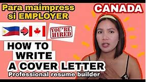 POWERFUL COVER LETTER FOR JOB APPLICATION | CANADA FORMAT | WORK SA CANADA
