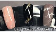 EASY MARBLE GEL NAIL ART | Rose Quartz | Mineral Stone | no sharpies!