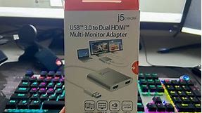 This USB 3.0 to Dual HDMI Multi Monitor Adapter is all you need