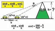 PreCalculus - Trigonometry: The Law of Sines (8 of 15) Finding the Height of the Mountain
