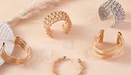 Rhinelife Women Unique Gold Cuff Bracelets