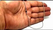 14k White Gold Round Wheat Chain Necklace, 1.5mm