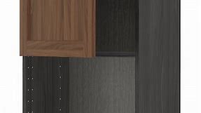 METOD wall cabinet for microwave oven, black Enköping/brown walnut effect, 60x80 cm - IKEA