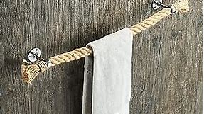 YJ YANJUN Nautical Bathroom Decor - Rope Towel Racks for Bathroom Wall Mounted