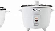 Aroma Housewares Select Stainless Rice Cooker & Warmer with Uncoated Inner Pot, 14-Cup(cooked) / 3Qt, ARC-757SG & Aroma 6-cup (cooked) 1.5 Qt. One Touch Rice Cooker, White