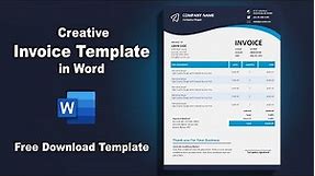 How to Make Creative Modern Invoice Template in Microsoft Word