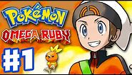 Pokemon Omega Ruby and Alpha Sapphire - Gameplay Walkthrough Part 1 - Intro and Starter Evolutions