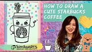 How to Draw A Cute Starbucks Coffee Cup Step-by-Step Easy Video Instruction Lesson - Level 4