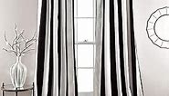 Lush Decor Wilbur Room Darkening Striped Window Curtains Set, 84 in L Panel Pair, Black, C32978P15-000