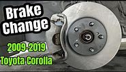 Brake Change Tutorial on 2009 - 2019 Toyota Corolla | Rotors and Pads