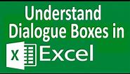 Dialog boxes in MS Excel