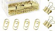 TESSTOR 200 Pcs Cute Heart Paper Clips Small Mini Paperclips Smooth Finish Tiny Clips for Paper Non Skid, Funny Stainless Steel Fancy Paper Clips Shapes Office Supplies (Gold)