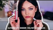 Trying The NEW Givenchy Le Rouge Sheer Velvet Lipsticks | Swatches and Demo!