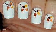 EASIEST Fall Leaves NAIL ART / Dry Marble White NAILS Tutorial - Autumn 2022