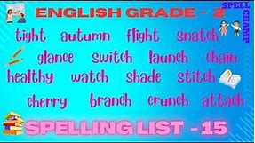 English Grade 2 Spelling List 15