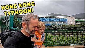 SURVIVING Our First Hong Kong TYPHOON! | Visiting Ocean Park