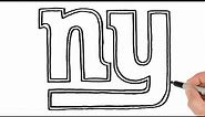 How to draw New York Giants Logo | famous Logo Drawing Tutorial