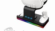 YipuVR Magnetic Charging Station for Oculus/Meta Quest 3,Charging Dock for Quest 3 Headset & Controller with LED Indicator,Organizer Holder Charging-Headset Wired Charging (Black)