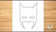 How to draw Batman Mask Step by step, Easy Draw | Free Download Coloring Page