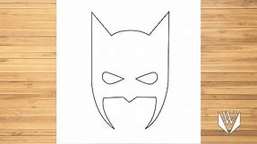 How to draw Batman Mask Step by step, Easy Draw | Free Download Coloring Page