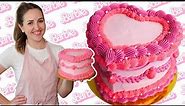 Pink Heart Shaped Barbie Cake Decorating Tutorial (Barbie Themed Birthday Cake)