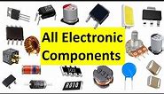 All electronic components names, pictures and symbols