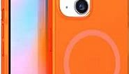 FELONY CASE - Neon Orange Crystal Clear Phone Case for iPhone 13/14, Compatible with MagSafe - 360° Shockproof Protective Case