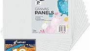 Canvas Panels 11x14 Inch 12-Pack, 10 oz Primed 100% Cotton Canvases for Painting, White Blank Flat Canvas Boards for Oil Acrylics Watercolor Tempera Paints