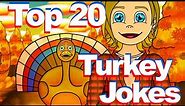 Top 20 Turkey Jokes, Fall Jokes, Thanksgiving Jokes for kids, and family, Kids cartoon, Jolly Jack