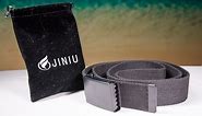 JINIU Canvas Web Belt Military Style Black Buckle solid color 51" Long 1.5" wide