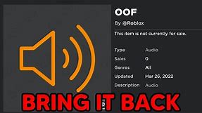 How To Get The OOF Sound BACK In Roblox (2024)