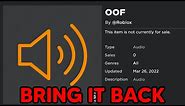 How To Get The OOF Sound BACK In Roblox (2024)