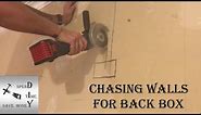 Chasing out a wall for an electrical back box and cable. Also how to get the cables behind coving