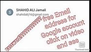 free Email address for Google account with password