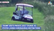 President Trump golfs at Trump National Golf Club in Sterling, Virginia.