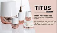 Allure Home Creation Titus 4-Piece Bathroom Acessory Set Metallic Rose Gold