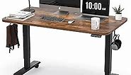 Monomi Electric Height Adjustable Standing Desk, 48x24 Inches, Ergonomic Home Office Sit/ Stand Up Desk (Black Steel Frame/Rustic Brown Top)
