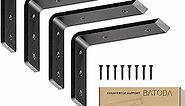 BATODA 8” Countertop Support Brackets (4 pcs) for Granite - Heavy Duty L Shelf Bracket - Wall Mounted Support for DIY Open Shelving – Blind Shelf Support - Shelving Mounting Hardware Included (Pack 4)