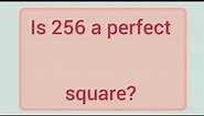 Is 256 a perfect square? | Learnmaths