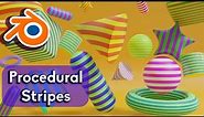 Quick Procedural Stripes Material in Blender 3.0 | Blender Procedural nodes Tutorial