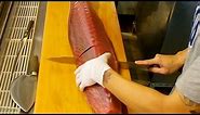 How to cut yellowfin tuna sashimi