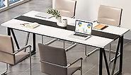 Tribesigns 6FT Conference Table, 70.8W x 31.5D inch Meeting Seminar Table for Office Conference Room, Modern Rectangular Training Table Boardroom Desk with Metal Frame (White)